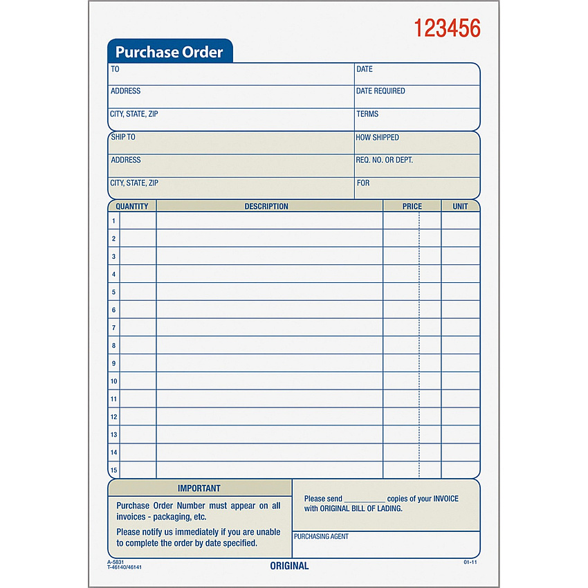 TOPS Carbonless 2-Part Purchase Order Books (TOP46140)
