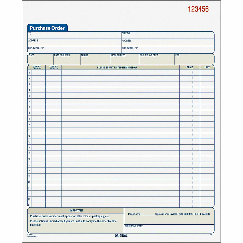 TOPS Carbonless 2-Part Purchase Order Books (TOP46146)