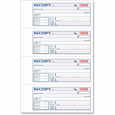 TOPS Money/Rent Receipt Book (TOP46806)