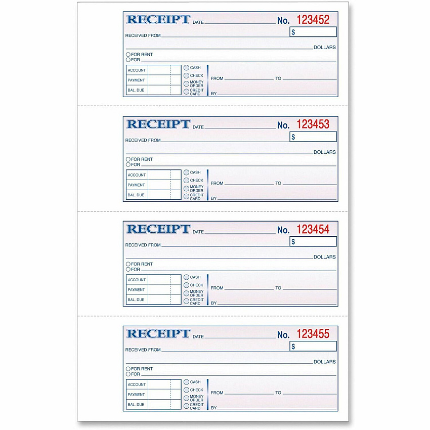 TOPS Money/Rent Receipt Book (TOP46806)