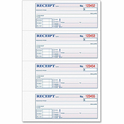 TOPS Money/Rent Receipt Book (TOP46808)
