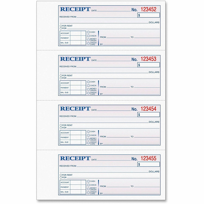TOPS Money/Rent Receipt Book (TOP46808)