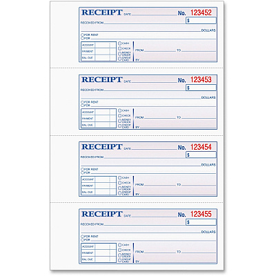 TOPS Money/Rent Receipt Book (TOP46816)