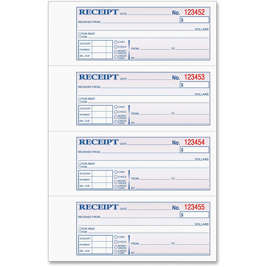 TOPS Money/Rent Receipt Book (TOP46816)