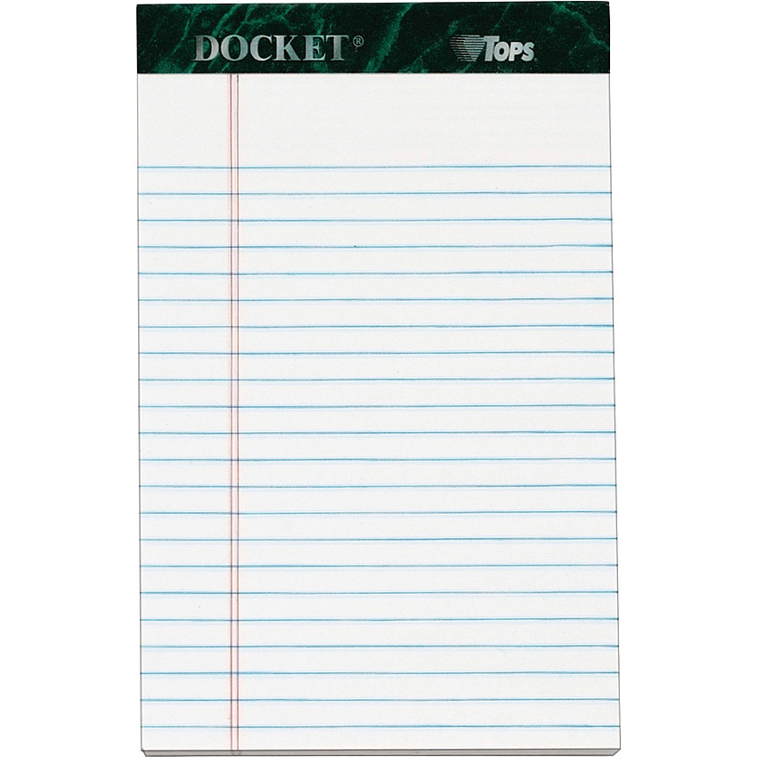 TOPS Docket Letr - Trim White Legal Pads - Jr.Legal (TOP63360)