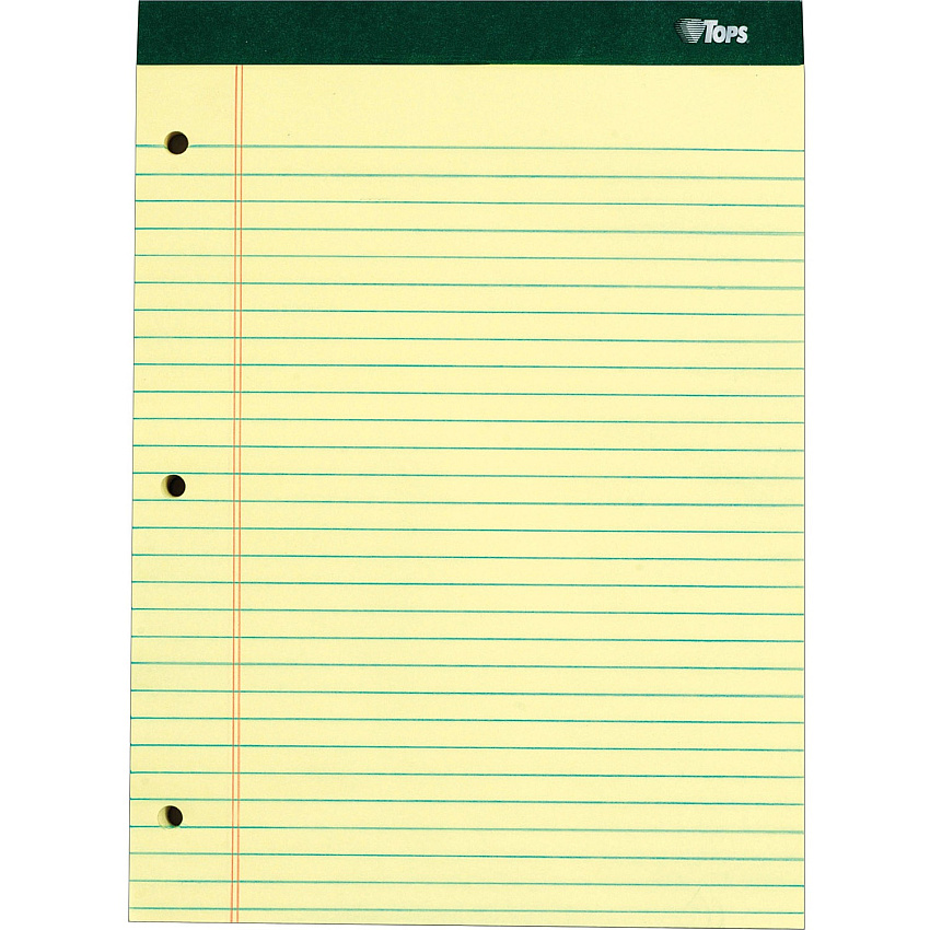 TOPS Perforated 3 Hole Punched Ruled Docket Legal Pads (TOP63387)