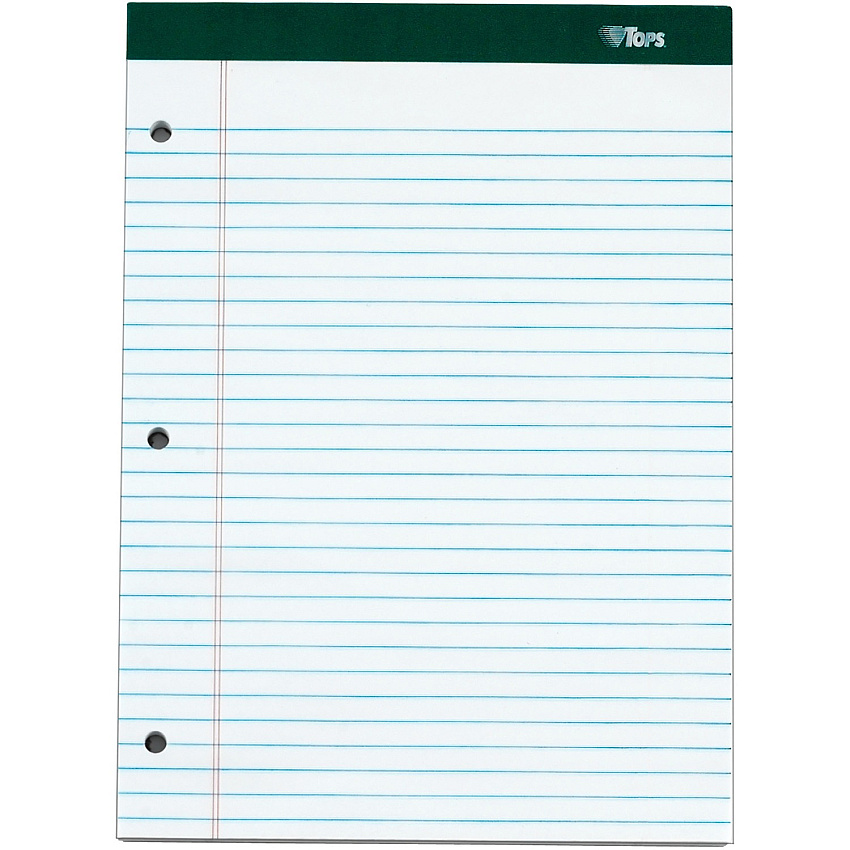 TOPS Docket 3-hole Punched Legal Ruled Legal Pads (TOP63437)