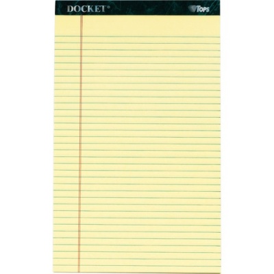 TOPS Docket Letr - Trim Legal Rule Canary Legal Pads - Legal (63580)