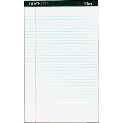 TOPS Docket Letr - Trim Legal Ruled White Legal Pads - Legal (TOP63590)
