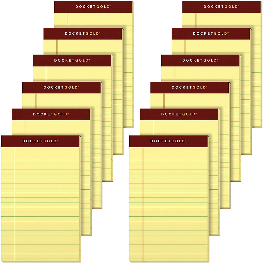 TOPS Docket Gold Jr. Legal Ruled Canary Legal Pads - Jr.Legal (TOP63900)