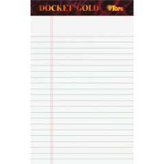 TOPS Docket Gold Jr. Legal Ruled White Legal Pads - Jr.Legal (63910)