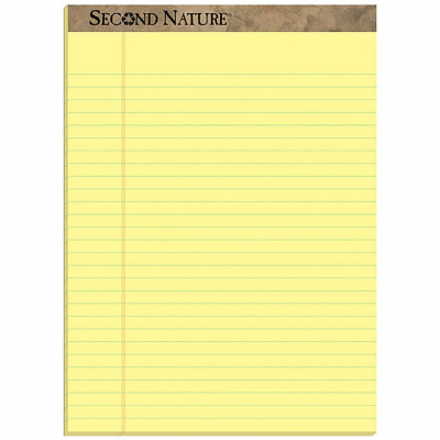 TOPS Second Nature Ruled Canary Writing Pads (74890)