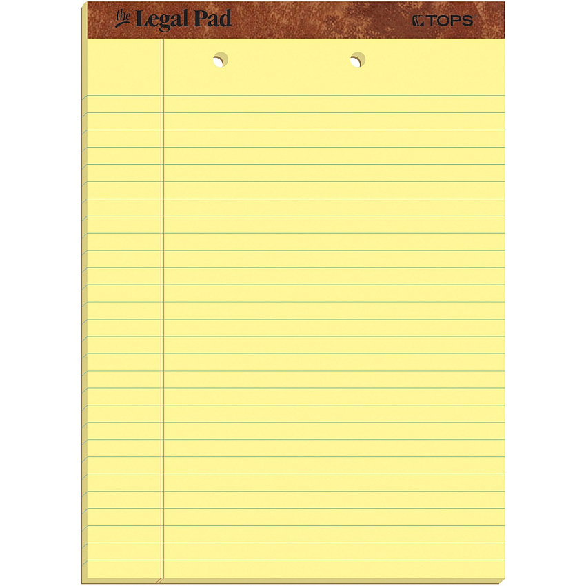 TOPS 2-Hole Top Punched Legal Pad (TOP7531)