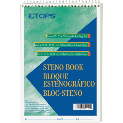 TOPS Green Tint Steno Books (8011)