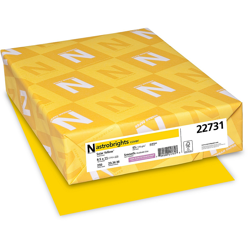 Astrobrights Colored Cardstock - Solar Yellow (WAU22731)