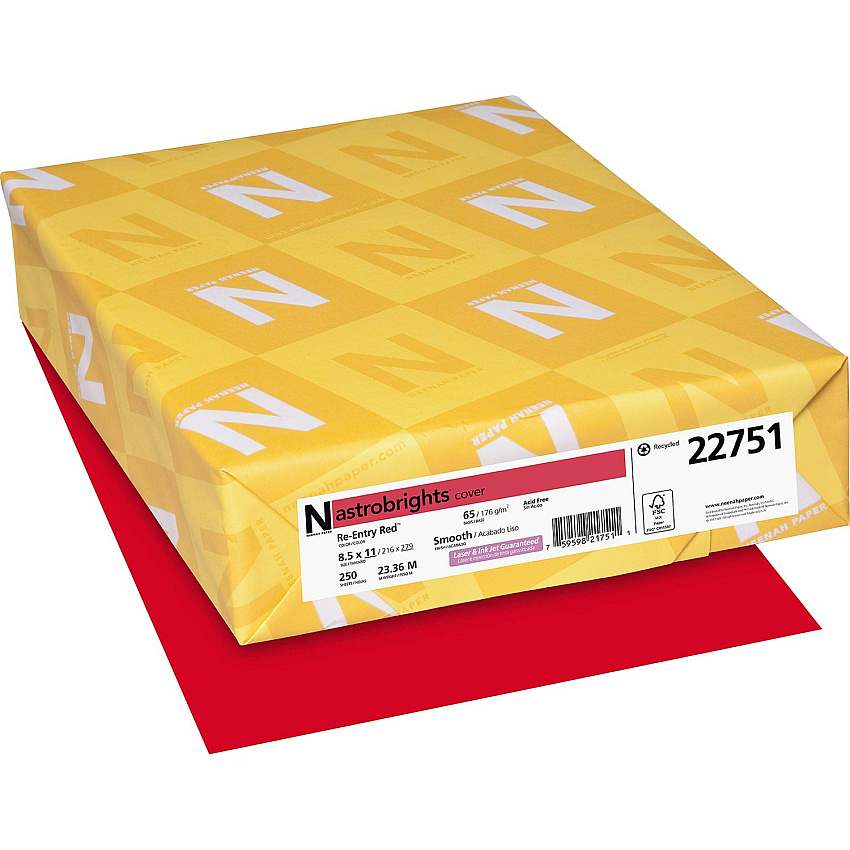 Astrobrights Color Card Stock - Re-Entry Red (WAU22751)