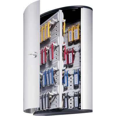 Durable Brushed Aluminum Keyed Lock 72-Key Cabinet (195523)