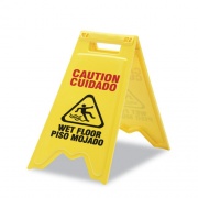 AbilityOne 9905015882362 SKILCRAFT Wet Floor Sign, English and Spanish,
