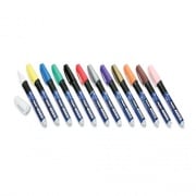 AbilityOne 7520012074168 SKILCRAFT Paint Marker, Ergonomic Rubber Grip, Medium Bullet Tip, Assorted Colors, 12/Set