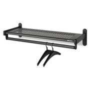 Quartet Metal Wall Shelf Rack, Powder Coated Textured Steel, 48w x 14.5d x 6h, Black (20404)