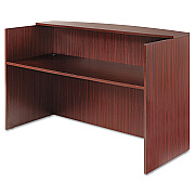 Alera Valencia Series Reception Desk with Transaction Counter, 71" x 35.5" x 29.5" to 42.5", Mahogany (ALEVA327236MY)