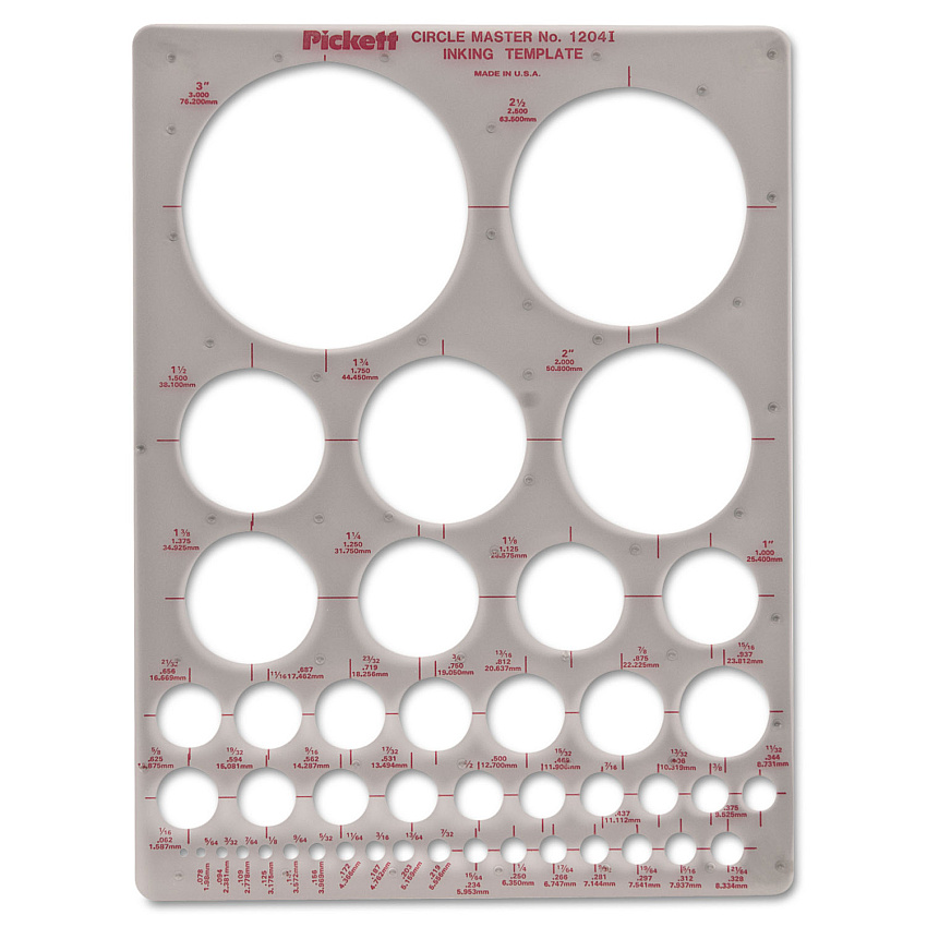 Chartpak Templates, Circles, 7 x 10, Smoke (CHA1204I)