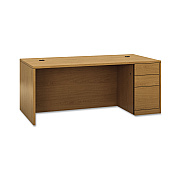 HON 10500 Series "L" Workstation Right Pedestal Desk with Full-Height Pedestal, 72" x 36" x 29.5", Harvest (HON105895RCC)