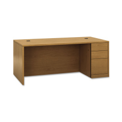 HON 10500 Series "L" Workstation Right Pedestal Desk with Full-Height Pedestal, 72" x 36" x 29.5", Harvest (105895RCC)