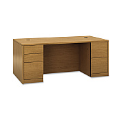 HON 10500 Series Double Pedestal Desk with Full Pedestals, 72" x 36" x 29.5", Harvest (HON105890CC)