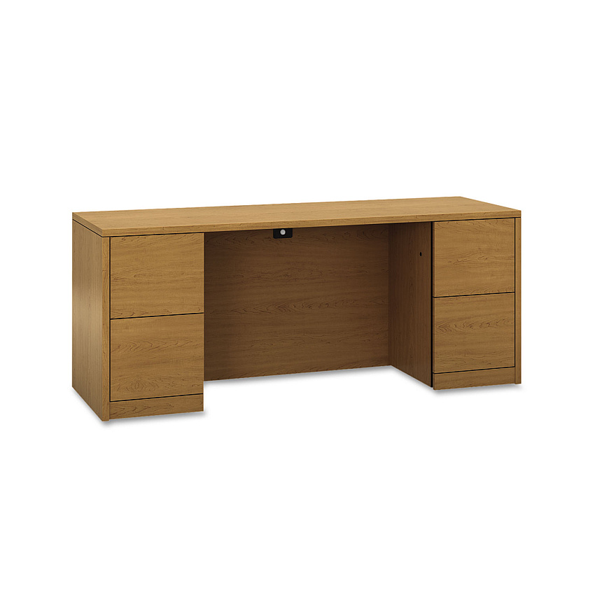 HON 10500 Series Kneespace Credenza With Full-Height Pedestals, 72w x 24d x 29.5h, Harvest (HON105900CC)