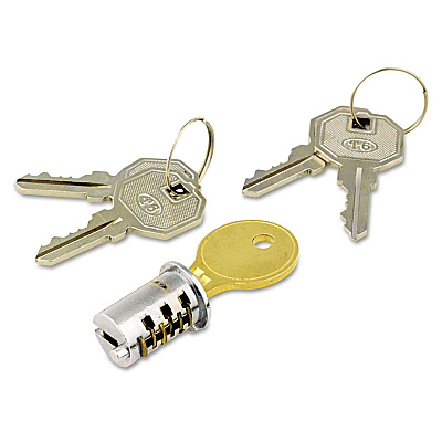 Lock Core Set for Alera Metal File Pedestals, Chrome (ALEKC501111)