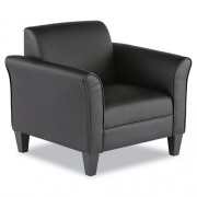 Alera Reception Lounge Sofa Series Club Chair, 35.43" x 30.7" x 32.28", Black Seat, Black Back, Black Base (RL23LS10B)