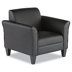 Alera Reception Lounge Sofa Series Club Chair, 35.43" x 30.7" x 32.28", Black Seat, Black Back, Black Base (ALERL23LS10B)
