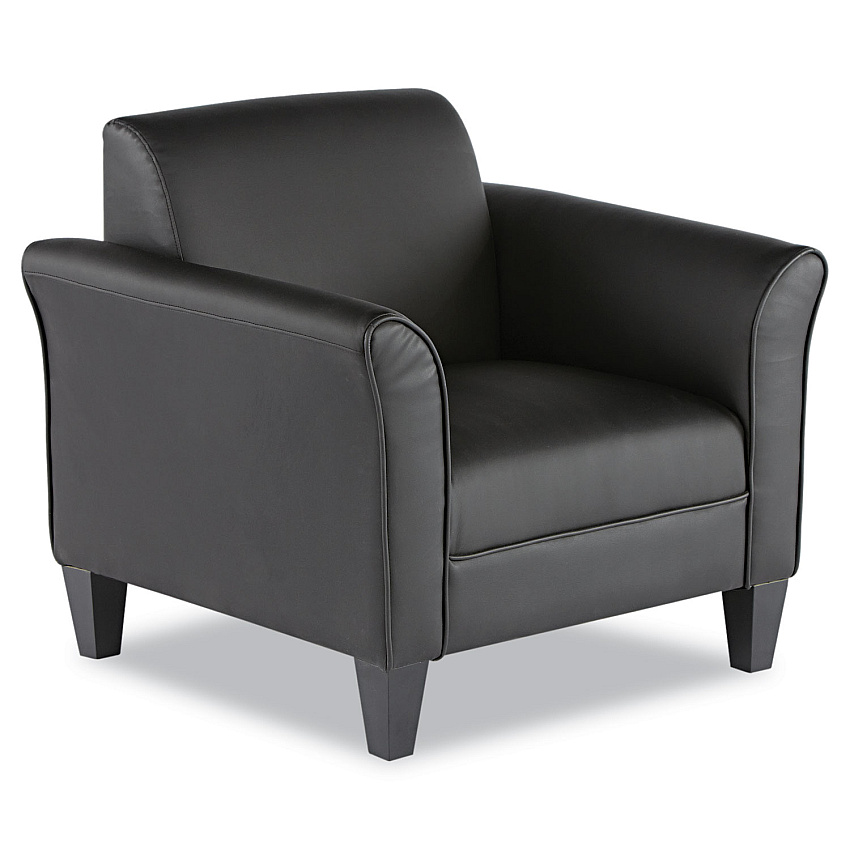 Alera Reception Lounge Sofa Series Club Chair, 35.43" x 30.7" x 32.28", Black Seat, Black Back, Black Base (ALERL23LS10B)