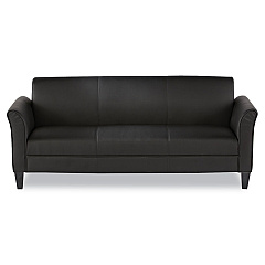 Alera Reception Lounge Furniture, 3-Cushion Sofa, 77w x 31.5d x 32h, Black (ALERL21LS10B)
