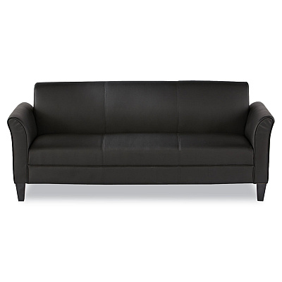 Alera Reception Lounge Furniture, 3-Cushion Sofa, 77w x 31.5d x 32h, Black (ALERL21LS10B)