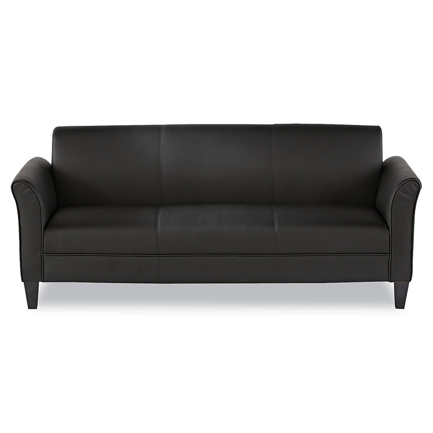 Alera Reception Lounge Furniture, 3-Cushion Sofa, 77w x 31.5d x 32h, Black (ALERL21LS10B)