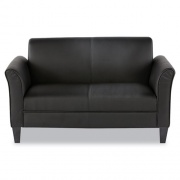 Alera Reception Lounge Furniture, Loveseat, 55.5w x 31.5d x 33.07h, Black (RL22LS10B)