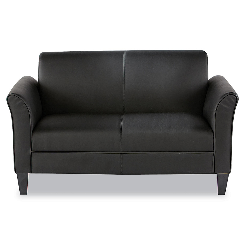 Alera Reception Lounge Furniture, Loveseat, 55.5w x 31.5d x 33.07h, Black (ALERL22LS10B)