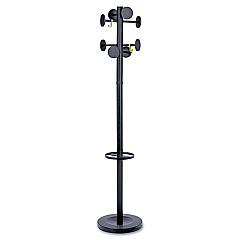 Alba Stan3 Steel Coat Rack, Stand Alone Rack, Eight Knobs, 15w x 15d x 69.3h, Black (ABAPMSTAN3N)