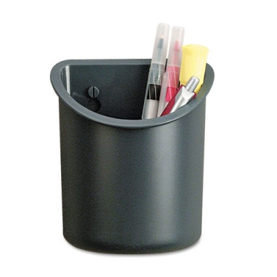 Universal Recycled Plastic Cubicle Pencil Cup, 4.25 x 2.5 x 5, Wall Mount, Charcoal (08193)