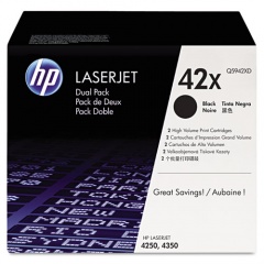 HP 42X 2-pack High Yield Black Original LaserJet Toner Cartridges (Q5942XD)
