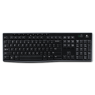 Logitech K270 Wireless Keyboard, USB Unifying Receiver, Black (LOG920003051)