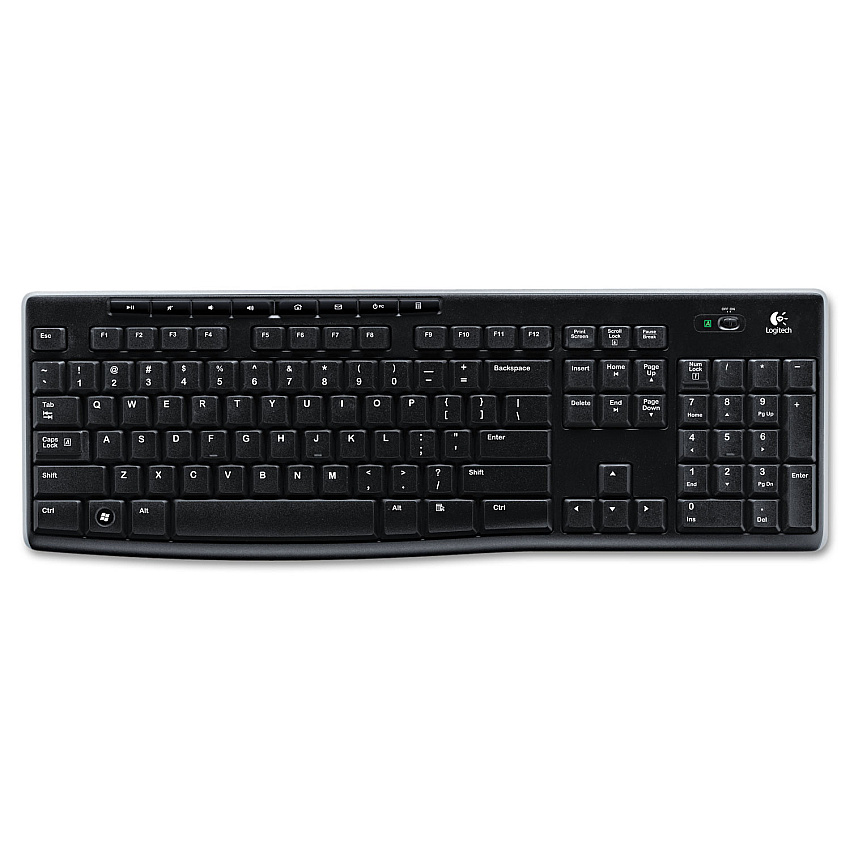 Logitech K270 Wireless Keyboard, USB Unifying Receiver, Black (LOG920003051)