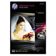HP Premium Plus Photo Paper, 11.5 mil, 4 x 6, Soft-Gloss White, 100/Pack (CR666A)