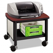 Safco Impromptu Under-Desk Machine Stand, Metal, 2 Shelves, 100 lb Capacity, 20.5" x 16.5" x 14.5", Cherry/White/Black (1862BL)