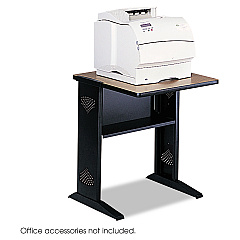 Safco Fax/Printer Stand with Reversible Top, Metal, 1 Shelf, 23.5" x 28" x 30", Medium Oak/Black (SAF1934)