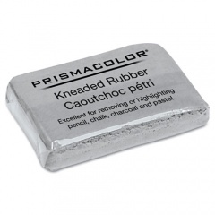 Prismacolor Design Kneaded Rubber Art Eraser, For Pencil Marks, Rectangular Block, Large, Gray (70531)