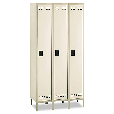 Safco Single-Tier, Three-Column Locker, 36w x 18d x 78h, Two-Tone Tan (SAF5525TN)