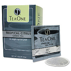 Tea One Tea Pods, Tropical Citrus Green, 14/Box (JAV20700)
